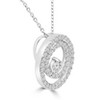 Pompeii3 Diamond 1/2 Ct Double Circle Solitaire Pendant 14K White Gold 18" Chain - image 2 of 3