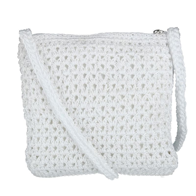 CTM Women's Crochet Crossbody Handbag, 1 of 4