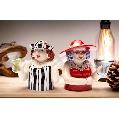 Ceramic Sophisticated Ladies Happy Hour Salt and Pepper Shakers