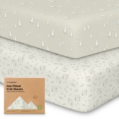 KeaBabies 2pk Isla Fitted Crib Sheets for Boys, Girls, Baby Crib Sheet, Fits Standard Nursery Crib Mattresses