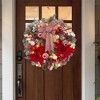 24" Pre-Lit Christmas Wreath for Front Door, Artificial Christmas Wreath, Battery Operated Lighted Wreath for Door Window In/Outdoor Decor - 3 of 4