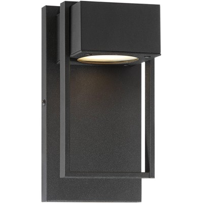 Possini Euro Design Pavel Modern Outdoor Wall Light Fixture Textured Black  LED 9 1/2