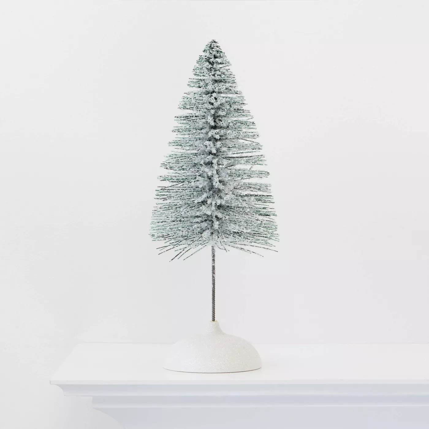 Small Flocked Bottle Brush Tree Decorative Figure - Target