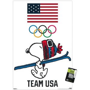 Trends International Team USA x Peanuts – Snoopy Winter Ski Jump Unframed Wall Poster Prints - 1 of 4