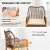 VINGLI Outdoor Bar Stools Set of 2, Heavy-Duty Outdoor Barstools Boho Woven Patio Bar Stools with Backrest, Balcony Pool Bar Chairs with Cushions - 4 of 4