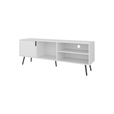 Vynxaria Contemporary TV Stand with Multi-Storage, White, 63"W x 15.7"D x 22.8"H