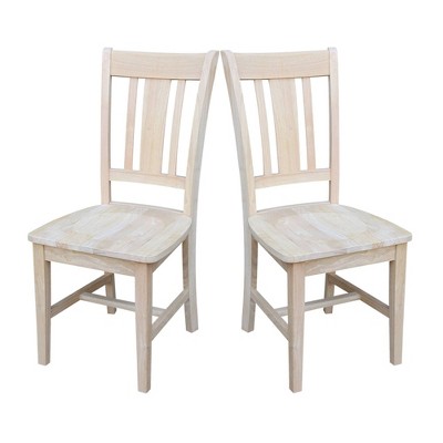 Windsor White High Slat Solid Wood Side Chair Set