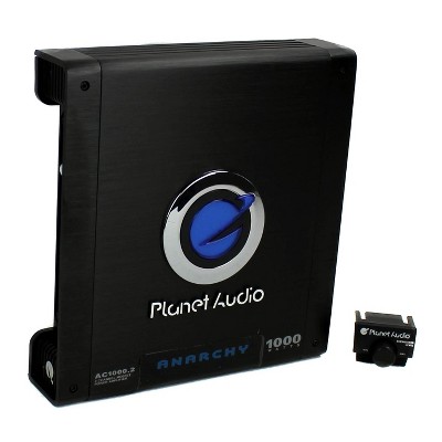 Planet Audio AC1000.2 1000 Watt Max 2 Channel MOSFET Full Range Class A/B Power Stereo Car Amplifier, Black