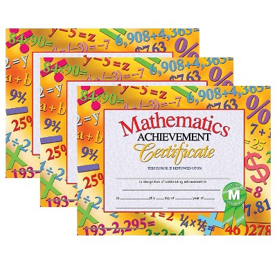 Hayes Publishing Mathematics Achievement Certificate 30 Per Pack 3 Packs (H-VA681-3)