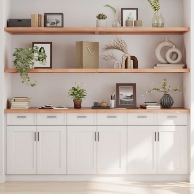 vidaXL Wall Shelf Light Brown 78.7 in.x19.7 in.x(0.8 in.-1.6 in.) Treated Solid Wood Oak