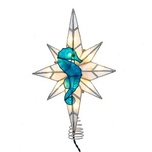 Kurt Adler 10-Light Capiz Bethlehem Star with Seahorse Treetop - 1 of 4
