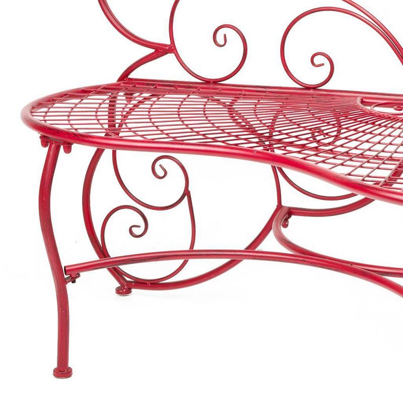 Butterfly Metal Bench Red - Alpine Corporation, 5 of 6