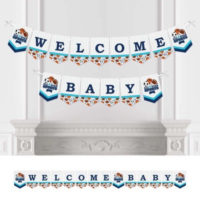 Big Dot of Happiness Go, Fight, Win - Sports - Baby Shower Bunting Banner - Party Decorations - Welcome Baby