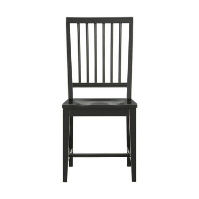 Vienna High-Back Black Rubberwood Slat Side Chairs, Set of 2
