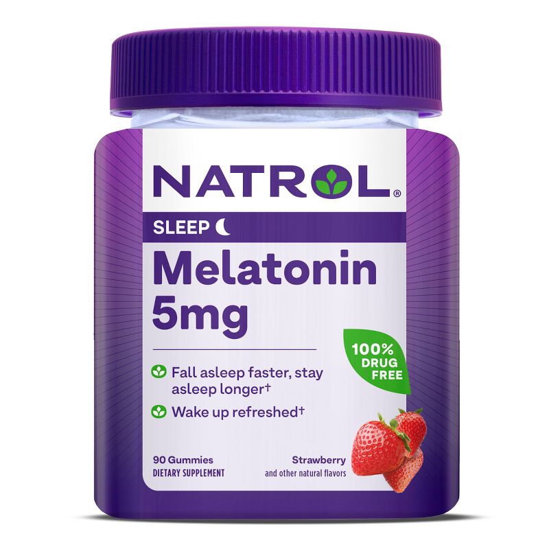 Natrol Melatonin 5mg Sleep Aid Gummies - Strawberry - 90ct, 1 of 13