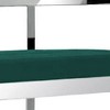 HomeRoots 30" Green and Silver Metal and Velvet Low Back Bar Height Bar Chair - 4 of 4
