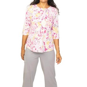 Women's Antique Floral Elbow Sleeve Tee - habitat - 1 of 3