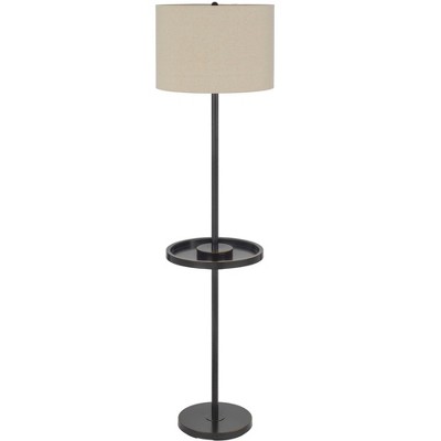 Bronze Elegance 62" Cordless Metal Floor Lamp with Tray and USB Ports