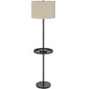 Cal Lighting Crofton metal floor lamp with metal tray table and 2 USB charging ports and a weight base. - 4 of 4