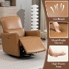 Power Swivel Recliner Chair, Faux Leather Glider Electric Rocking Chair with Lumbar Support for Living Room. Dual-Port Charging: Type-C&USB - 2 of 4