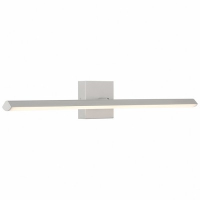 Silver Aluminum LED Vanity Light with White Acrylic Diffuser