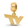 Black Bow Jewelry 14k Yellow Gold Plated Sterling Silver Virginia Tech Hokies NCAA Bead Charm - 4 of 4