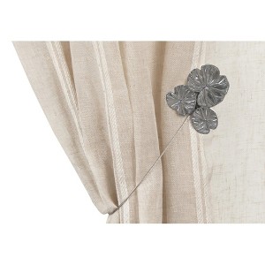 Evideco French Home Goods Magnetic Water Lilies Curtain Tiebacks – Resin Floral Design - 1 of 4