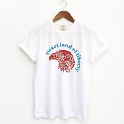 Simply Sage Market Women's Sweet Land Of Liberty Eagle Short Sleeve Garment Dyed Tee