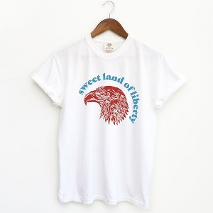 Simply Sage Market Women's Sweet Land Of Liberty Eagle Short Sleeve Garment Dyed Tee - 1 of 4