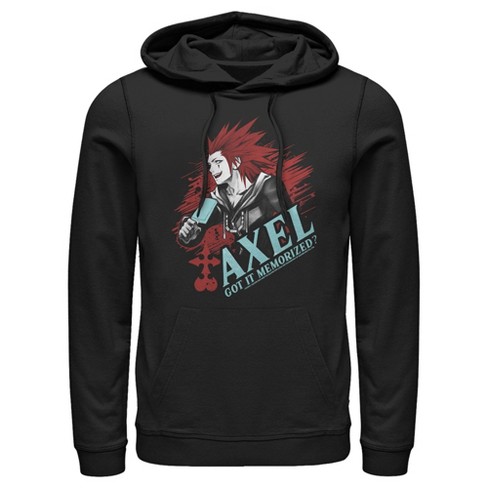 Men's Kingdom Hearts Chain of Memories Axel, Got It Memorized Pull Over  Hoodie - Black - 2X Large