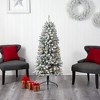 Nearly Natural 5-ft Slim Flocked Montreal Fir Artificial Christmas Tree with 150 Warm White LED Lights and 491 Bendable Branches - 4 of 4