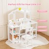 JOYMOR 2-in-1 Princess Vanity Set with Tri-Fold Mirror & Storage, Kids Table & Chair, Perfect Holiday Birthday Gift (White) - 4 of 4