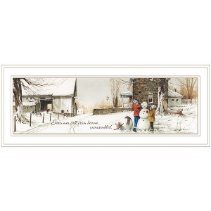 Snowmen from Heaven By John Rossini, Ready to Hang Framed Print, White Frame - 1 of 1