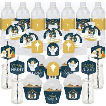 Big Dot of Happiness Holy Nativity - Manger Scene Religious Christmas Favors and Cupcake Kit - Fabulous Favor Party Pack - 100 Pieces