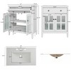 Bathroom Vanity with Ceramic Sink, Wood Freestanding Cabinet,Bathroom furniture,Modern Storage Vanity-Maison Boucle - 4 of 4