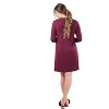 Memoi Women's Satin Trim Three-Quarter Sleeve Extra-Long Nightshirt Aubergine M - 3 of 4