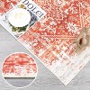 Washable Rug Large Living Room Rug Oriental Traditional Rug Vintage Rug Large Rug Blue Rug Distressed Floral Print Indoor Rug - 4 of 4