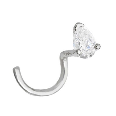 Jewelry Avalanche 22G 14K Gold Pear-shape Moissanite Nose Screw Nose Stud
