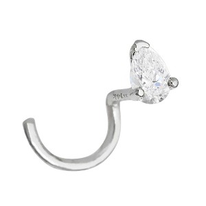 Jewelry Avalanche 22G 14K Gold Pear-shape Moissanite Nose Screw Nose Stud - 1 of 3