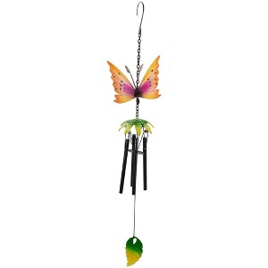 Northlight 19" Orange Metal Butterfly Outdoor Garden Windchime - 1 of 4