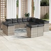 vidaXL Garden Sofa Set Grey PE Rattan Large Adjustable Feet - 2 of 4