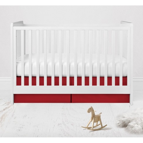 Bacati Solid Red Crib Skirt