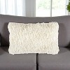 HomeRoots 14" X 24" Long Ivory Shag Throw Pillow - 2 of 4
