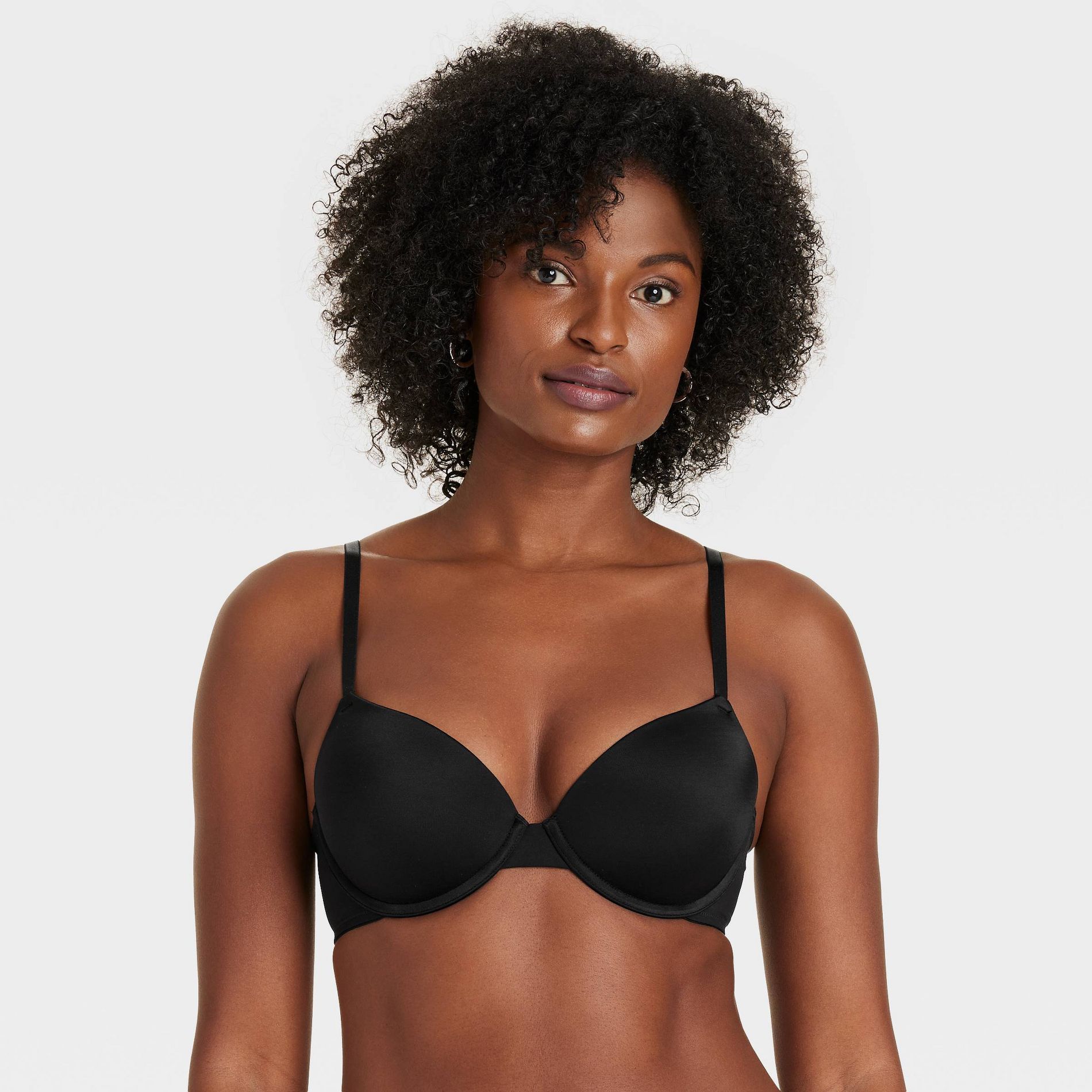 Women's Demi T-Shirt Push-Up Bra - Auden™ Black 36C: Light Lift, Molded Cup, Underwire, Adjustable Strap