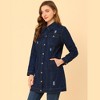 Allegra K Women's Distressed Long Sleeve Ripped Casual Denim Jacket - 4 of 4
