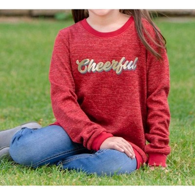 Girl's Cheerful on Sparkly Glitter Sweatshirt - Southern Grace