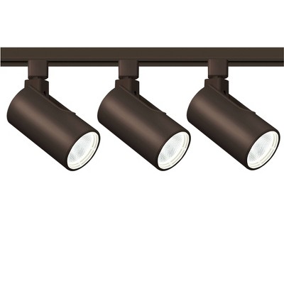 Pro Track 3-Light Bronze Cylinder 20W LED Floating Canopy Track Kit