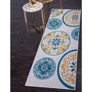 Unique Loom    Outdoor Modern Circles Area Rug - 1 of 4