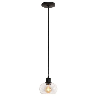 Laney 6.8'' Mini Globe Pendant Light in Satin Nickel and Black