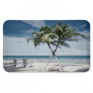 Stupell Industries X Marks The Spot Palms Printed Anti-Fatigue Floor Mat, design by Denise Brown, 30"x18" - 1 of 4